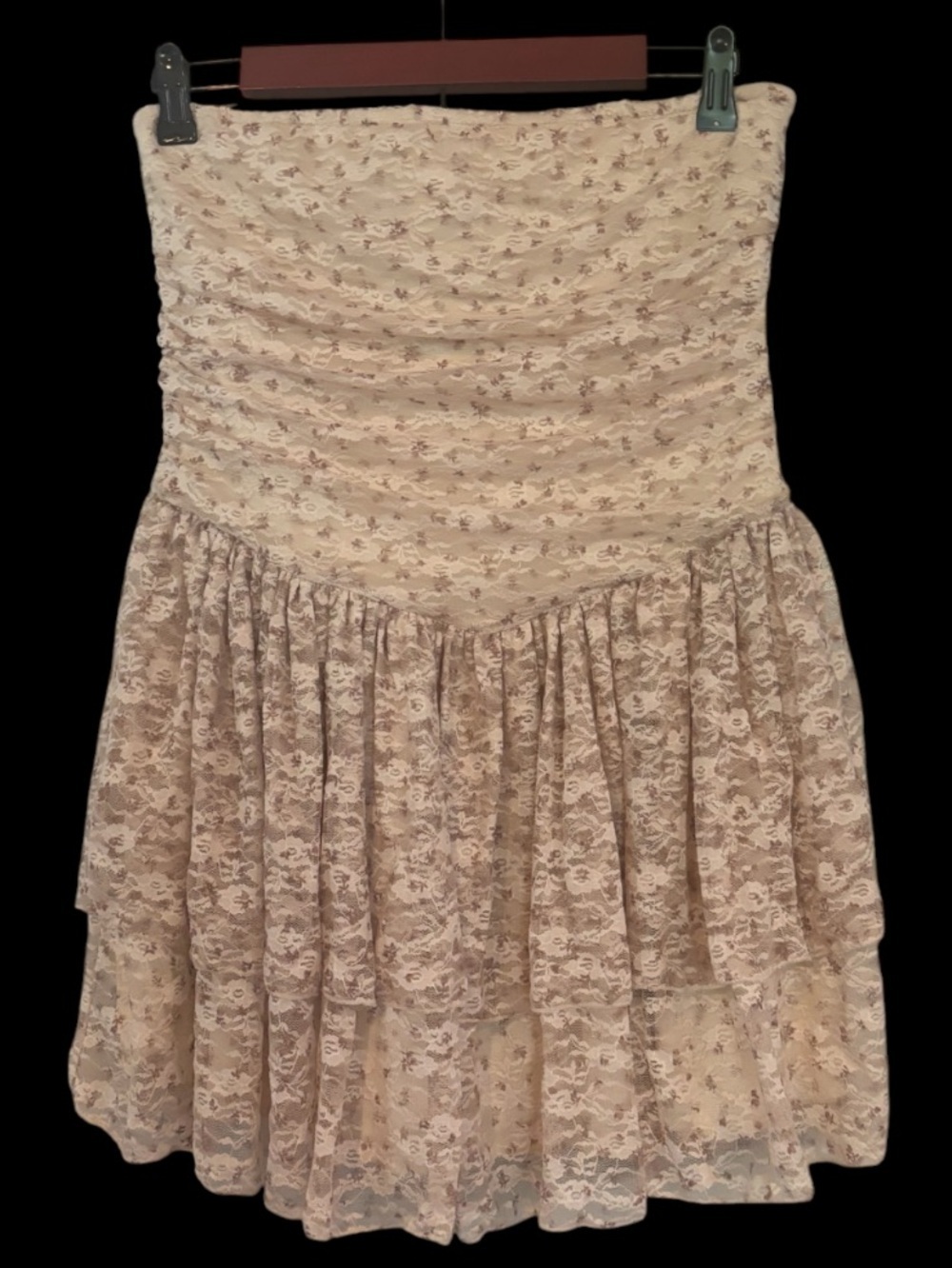 Altar’d State Strapless Lace Tiered Mini Dress NWT